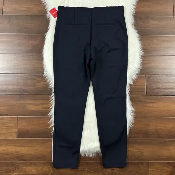 Spanx Size Medium Navy Blue The Perfect Ankle‎ Piped Skinny Pants